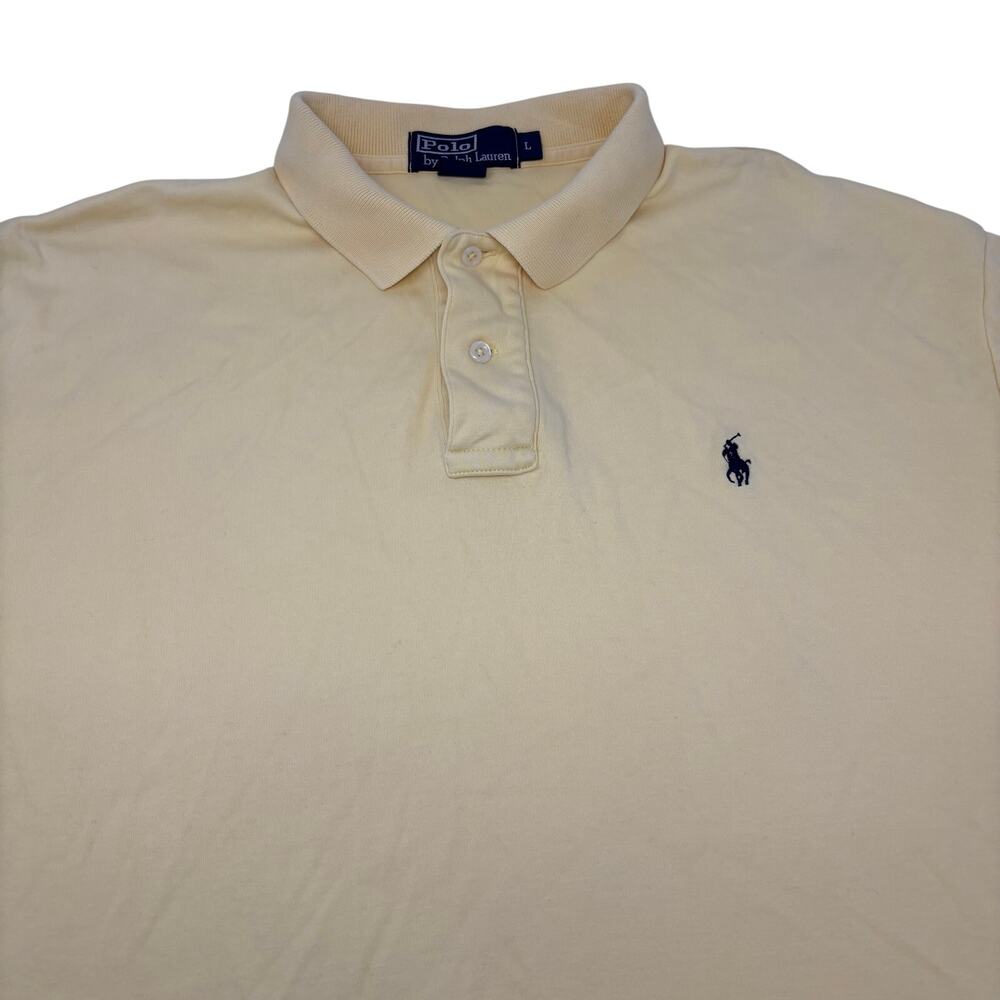 Polo Ralph Lauren Large Solid Yellow Short Sleeve Cotton Shirt